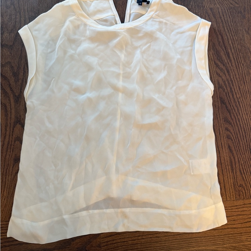 Theory Cream Cap Sleeve Blouse
